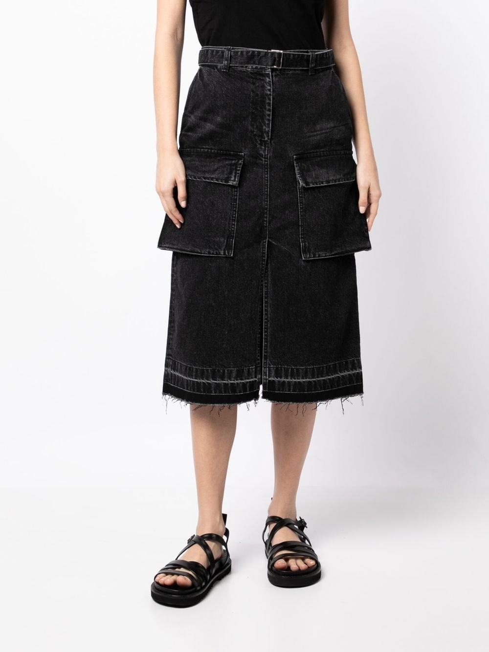 cargo-pocket denim skirt - 2