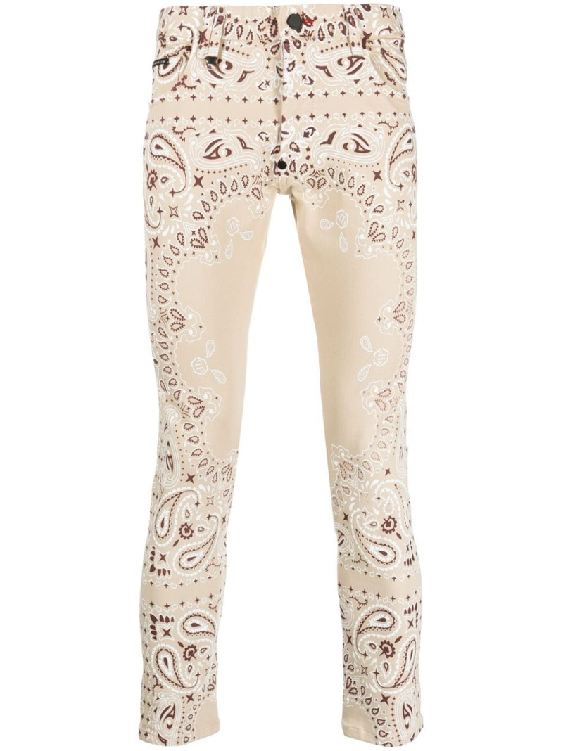 paisley bandana-print skinny-cut trousers 1