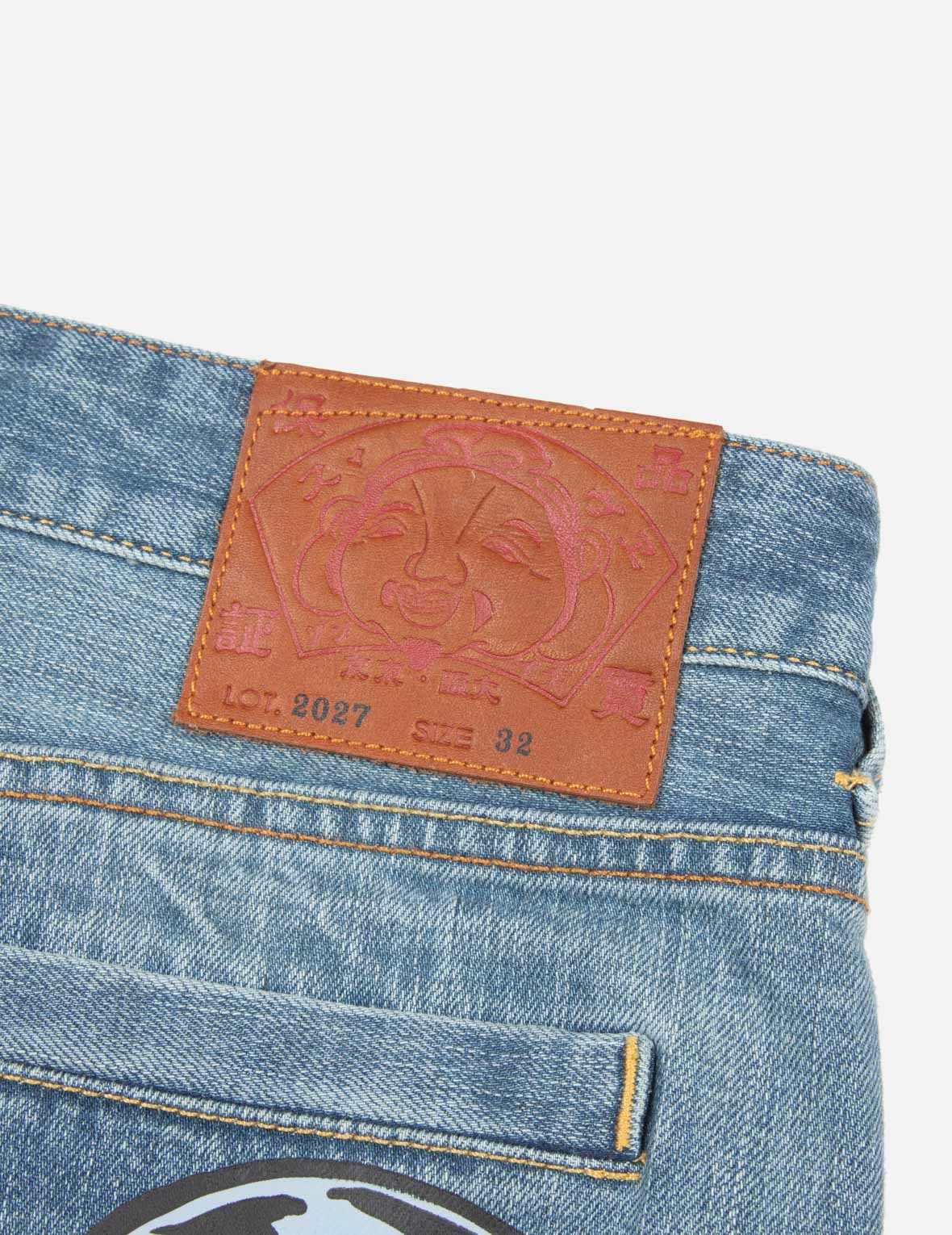 DIAMOND DARUMA PRINTED POCKET CROPPED-FIT JEANS #2027 - 11