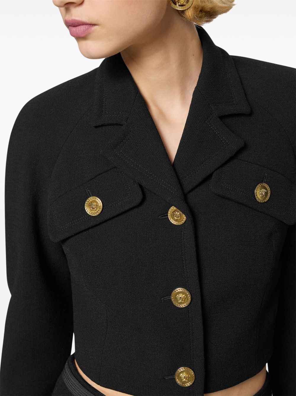 Medusa Head-buttons cropped jacket - 5