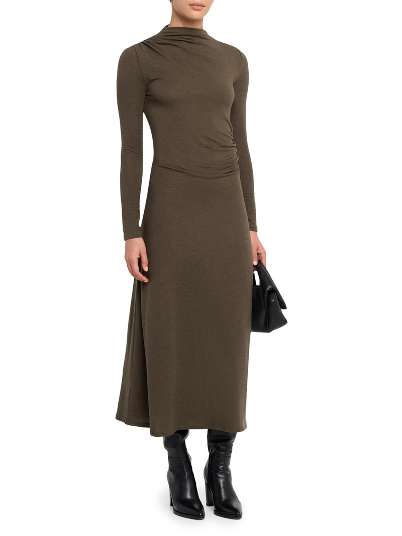 Women's Margaret Ruched A-Line Midi-Dress - Olive 3