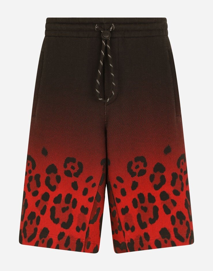 Jersey jogging shorts with leopard print - 3