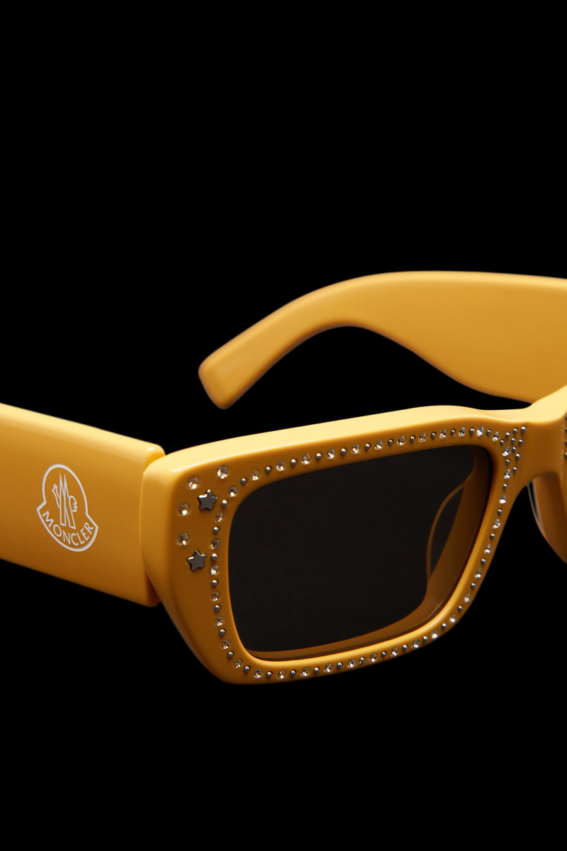 Crystal-Encrusted Rectangular Sunglasses 4