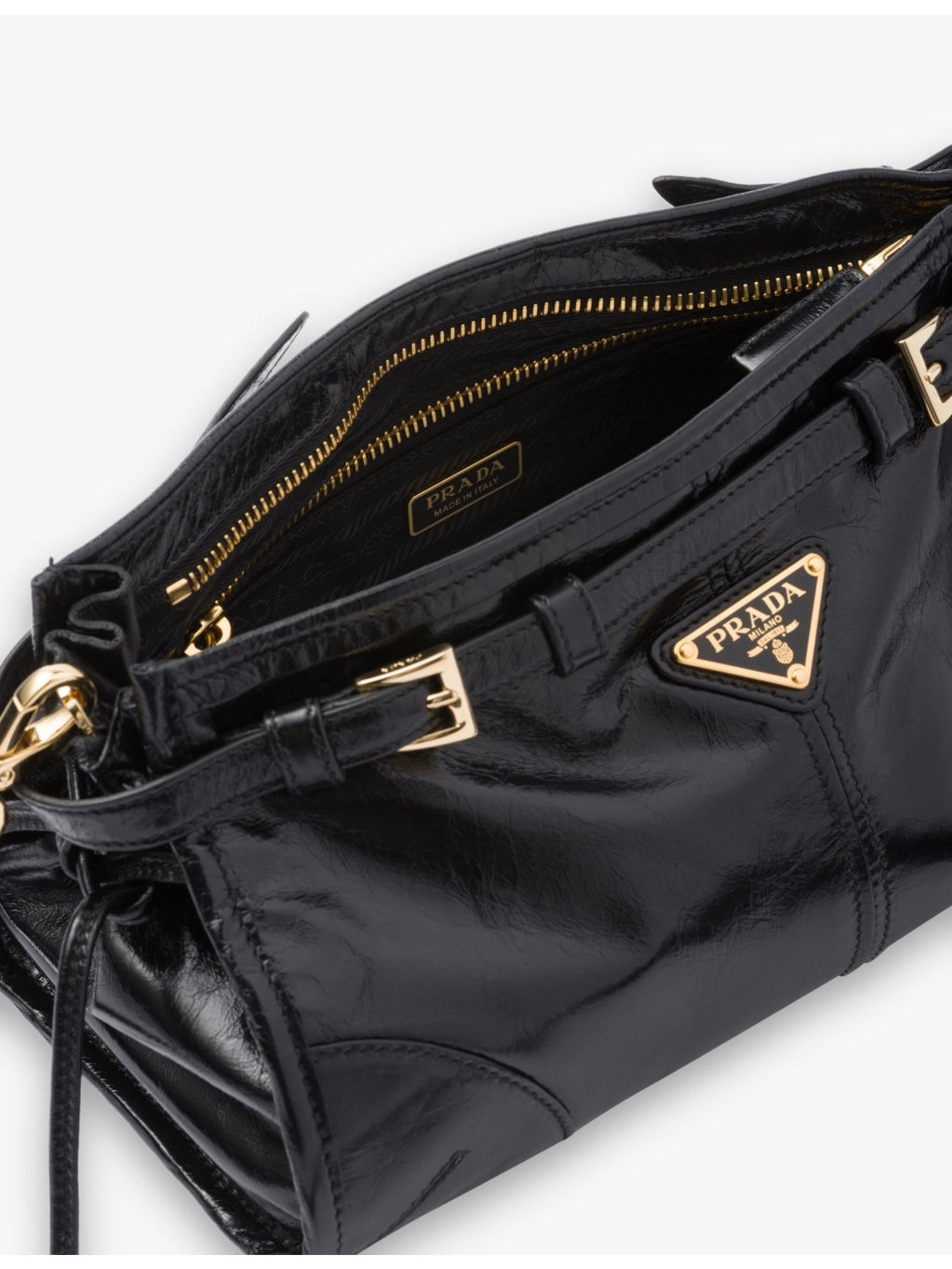 Brand-plaque small leather shoulder bag - 4