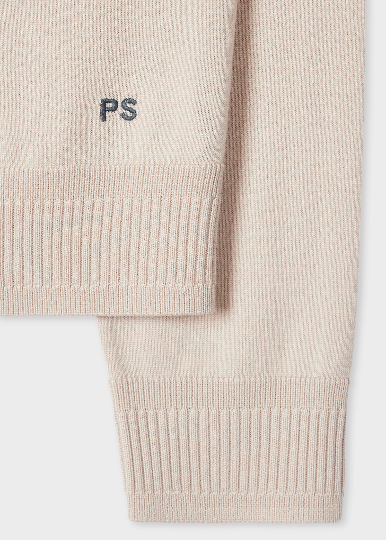 Ecru Merino Wool Knitted Polo Shirt - 3