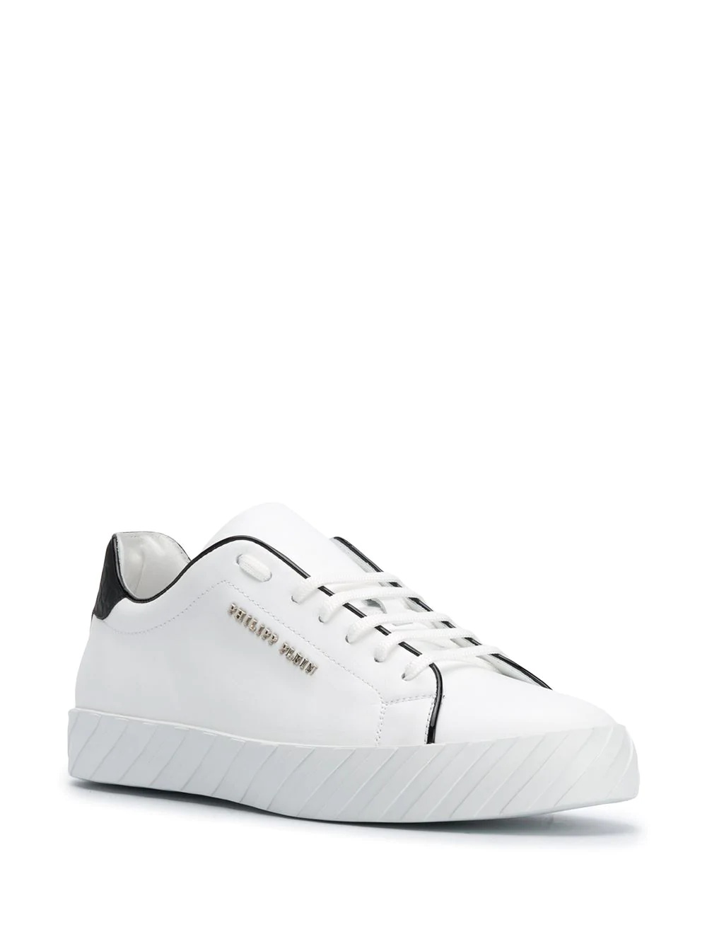 low-top leather sneakers - 2