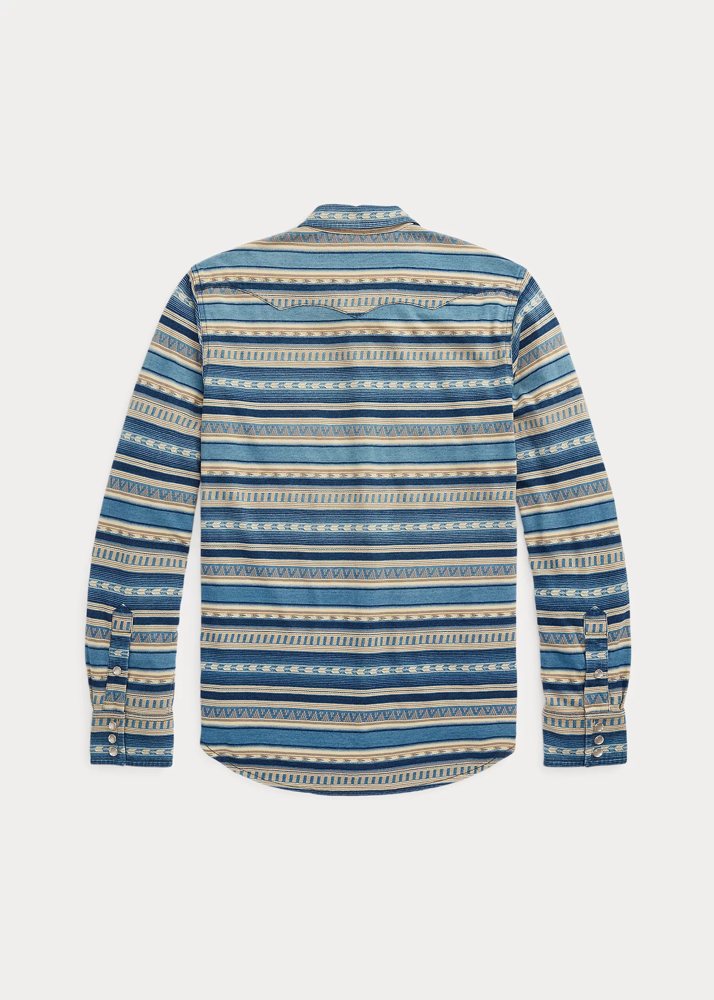 Slim Fit Indigo Jacquard Western Shirt - 2