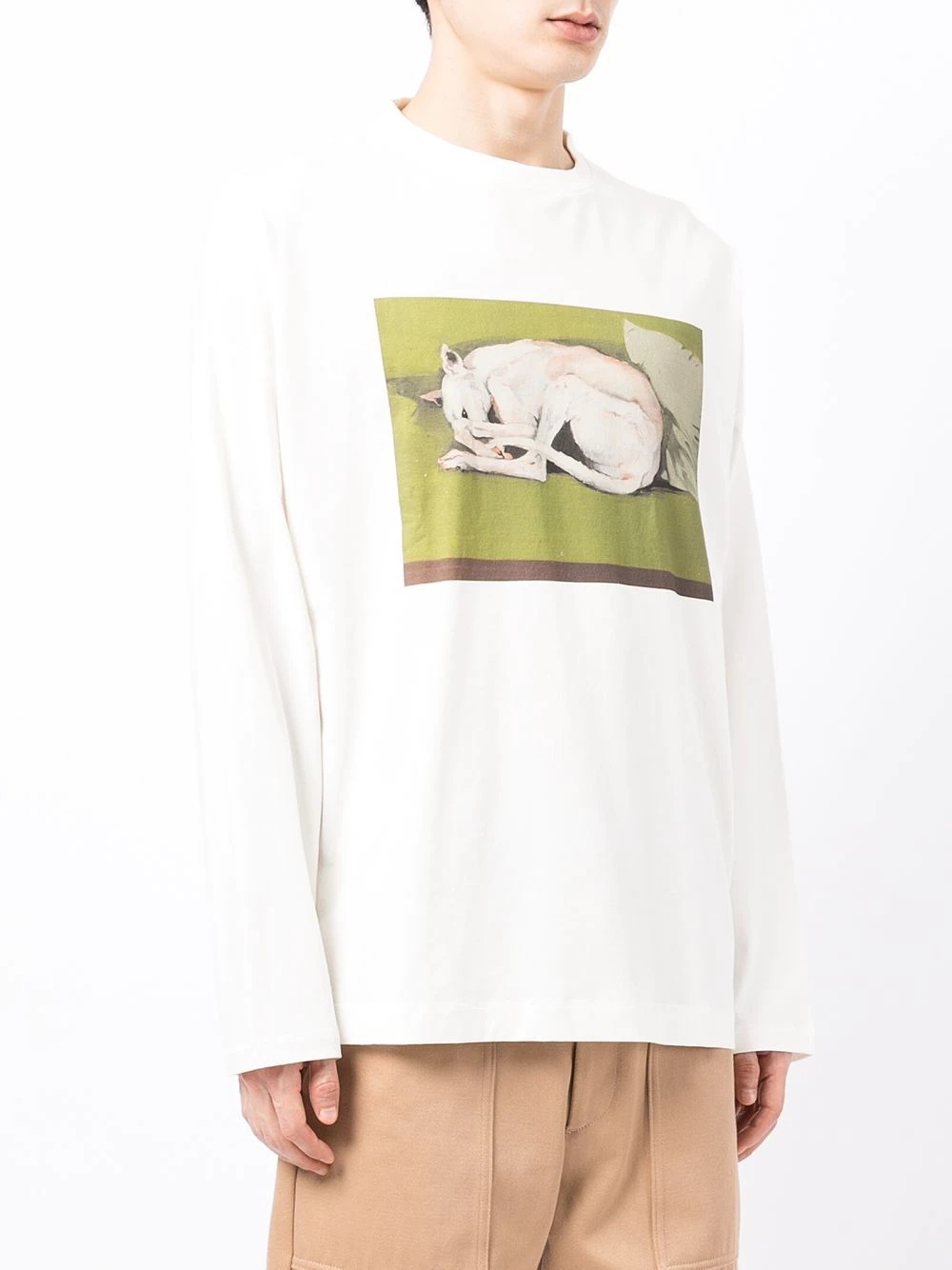 Greyhound-print cotton T-shirt - 3