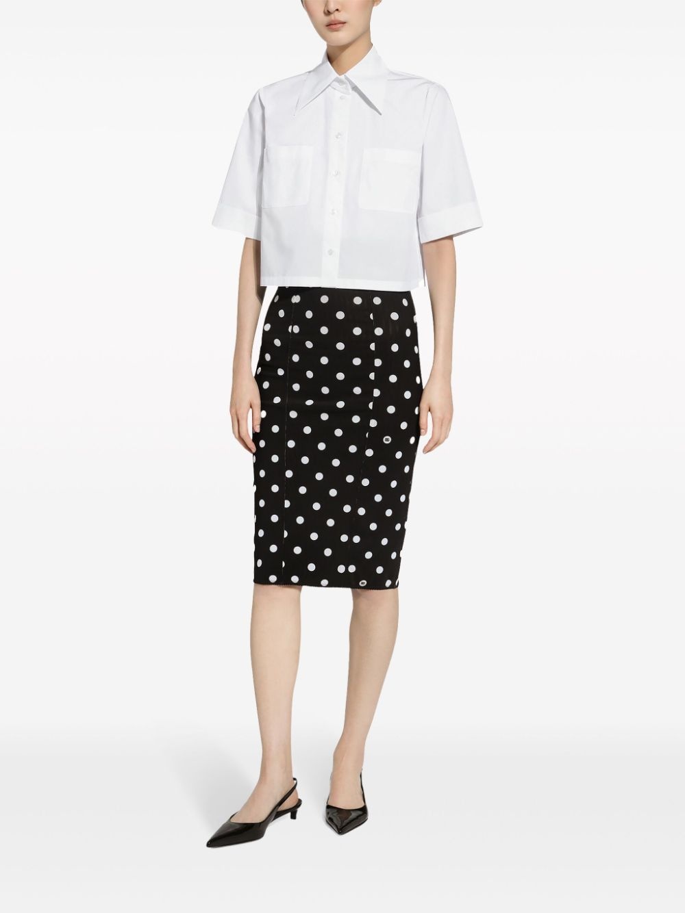 polka-dot pencil skirt - 2