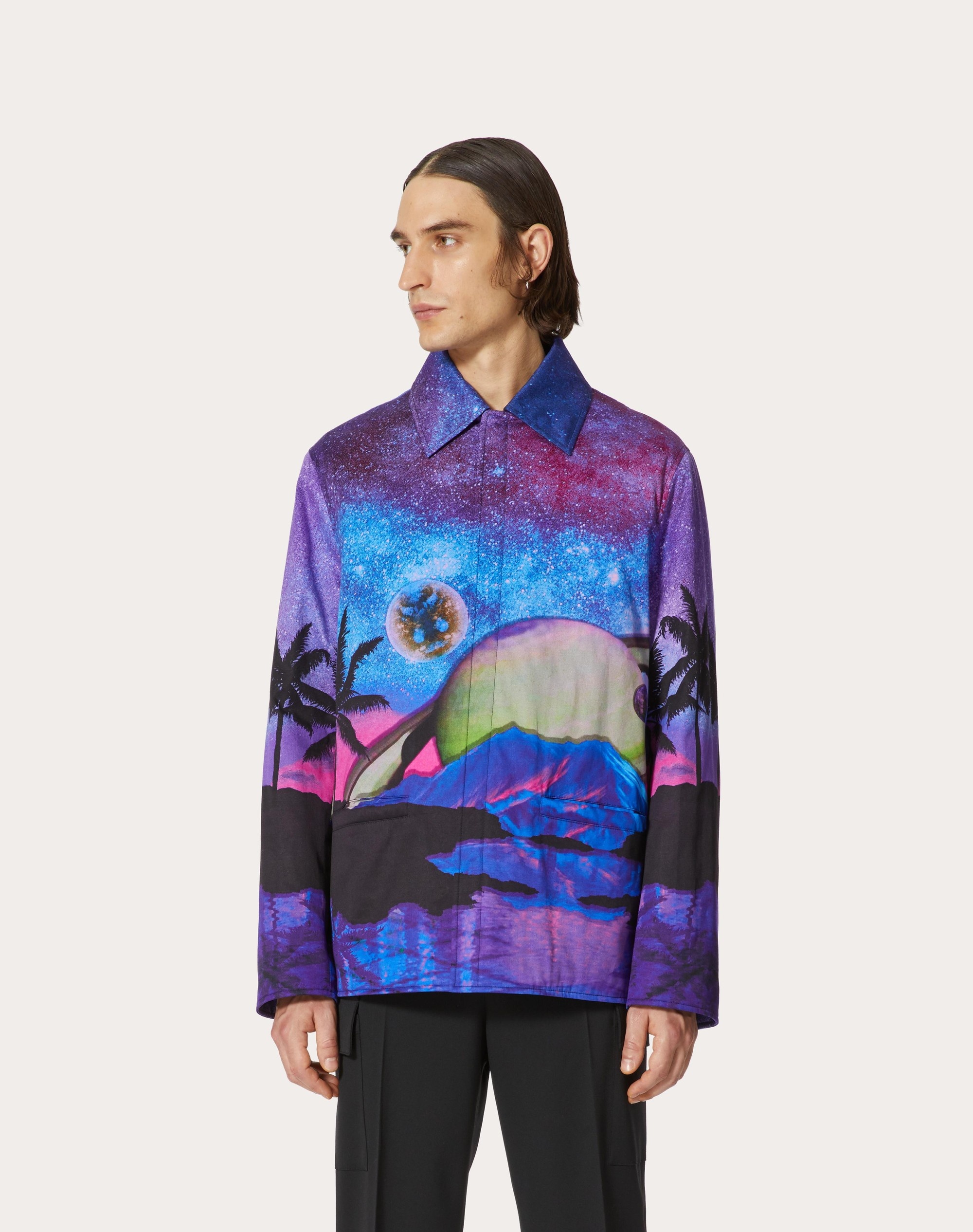 COTTON JACKET WITH WATER SKY PRINT - 3