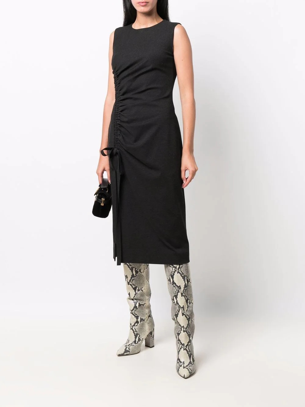 gathered-detail shift dress - 2