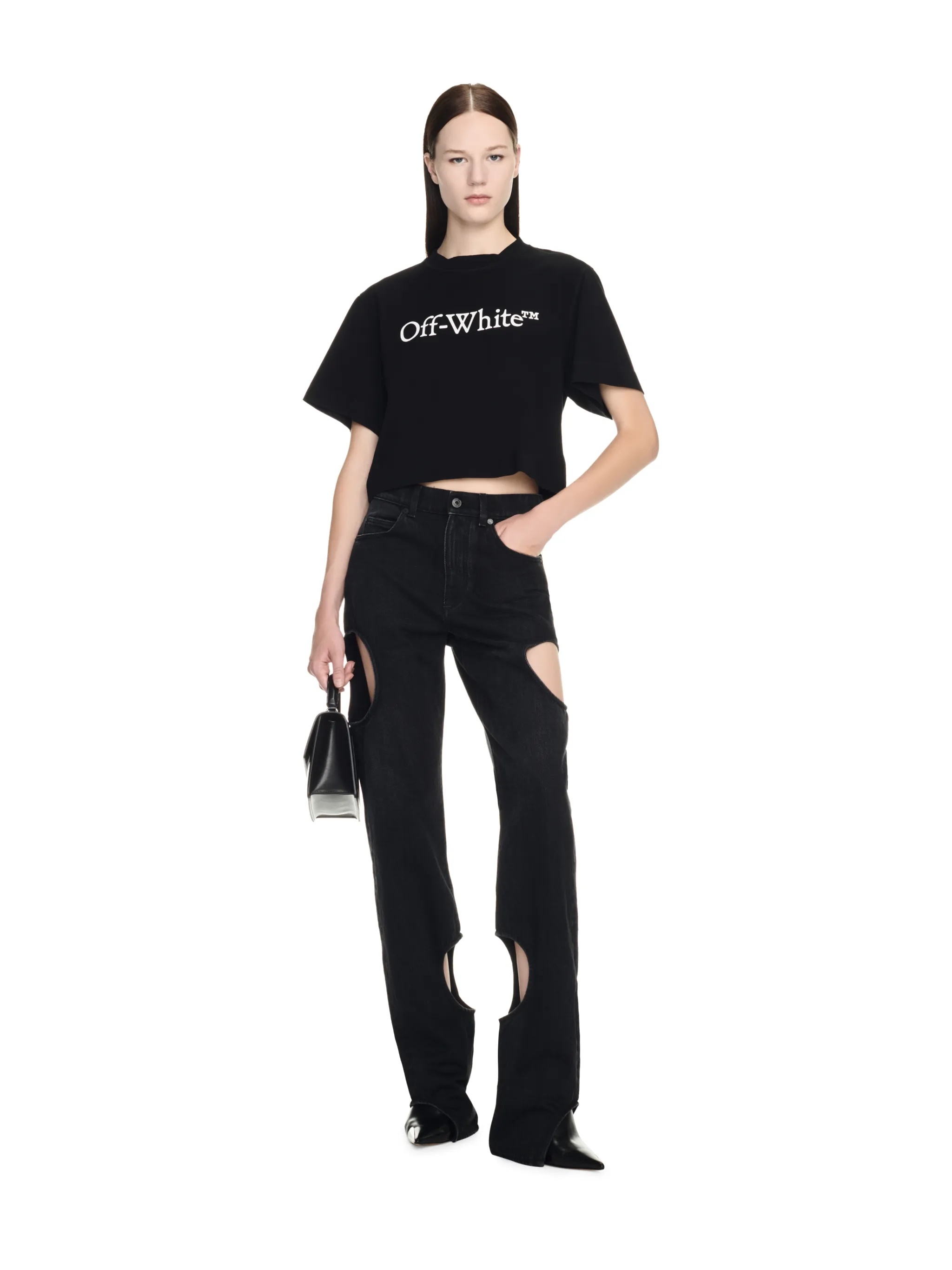 デニム・ジーパン Off-White OWYA06AC99DEN002 Jeans Meteor denim Off-White Meteor cut-out straight-leg Jeans | Blue | FARFETCH