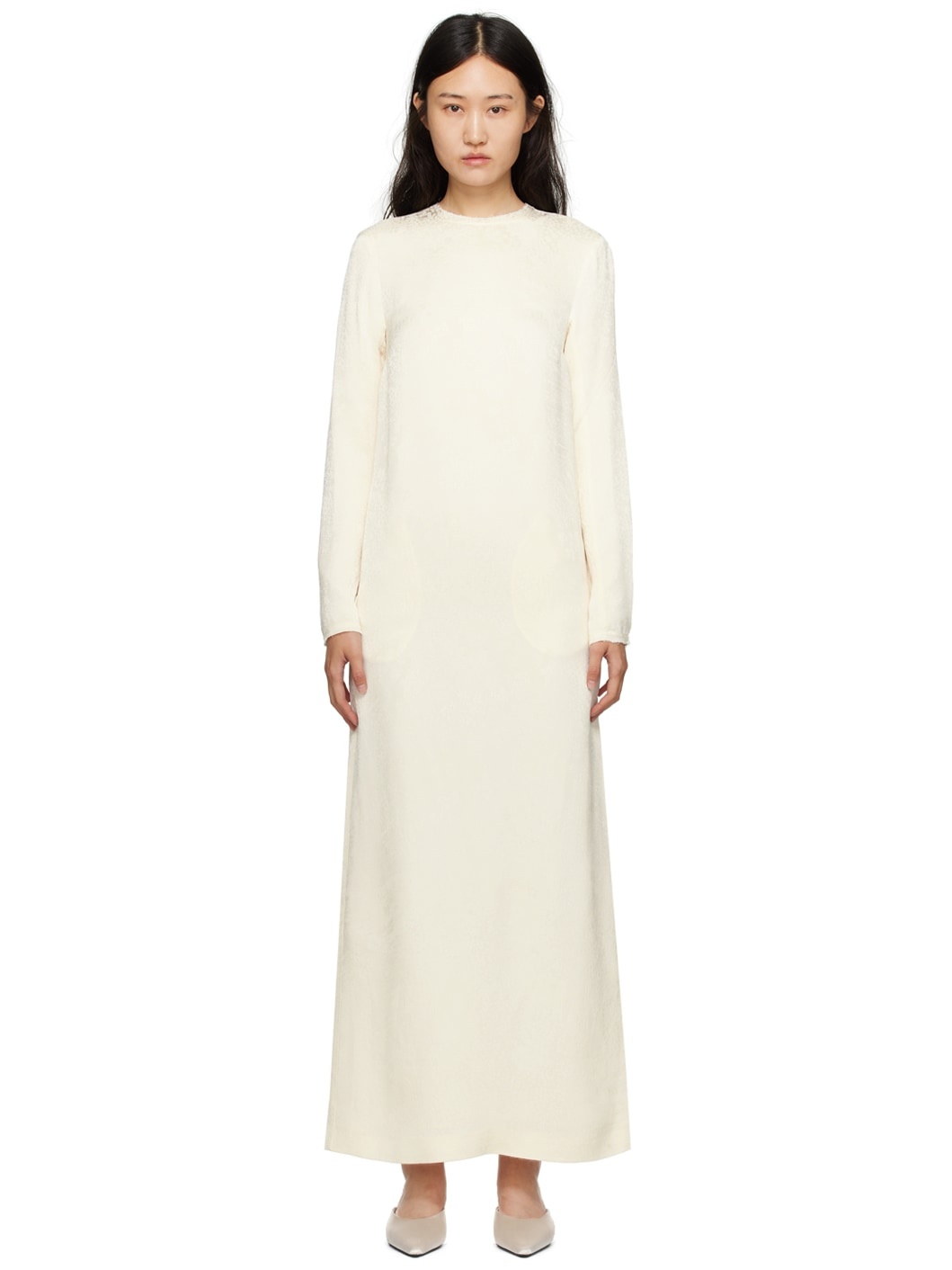 Off-White Jacquard Maxi Dress - 1