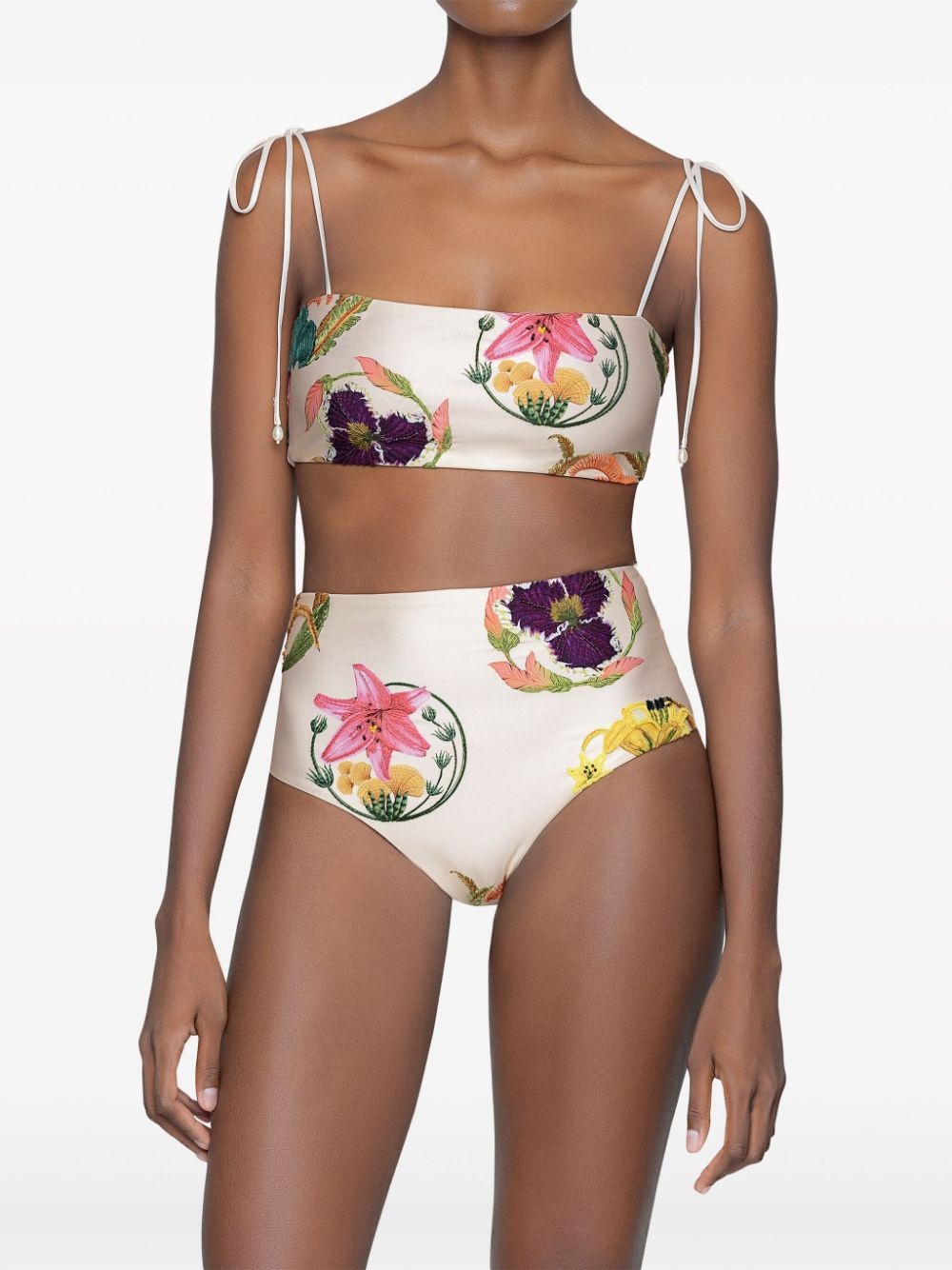 Primavera Marina floral-embroidered bikini top - 5