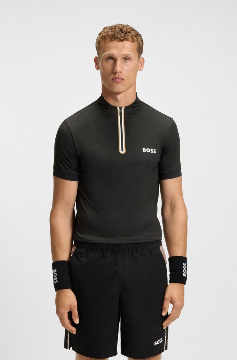 ACTIVE ZIP-NECK T-SHIRT IN STRETCH-MESH JERSEY 2