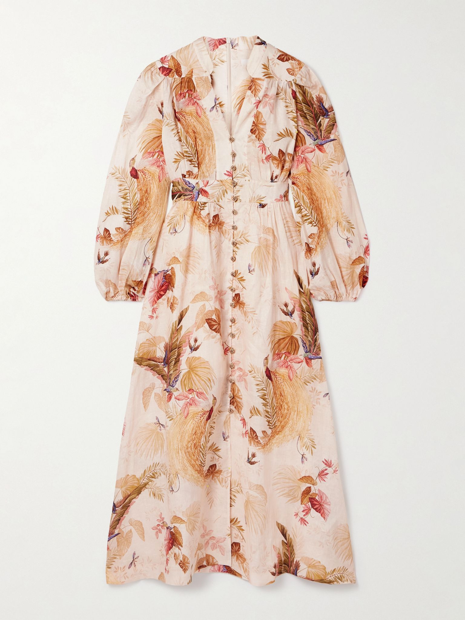 Ascension printed linen midi dress Orange - 1