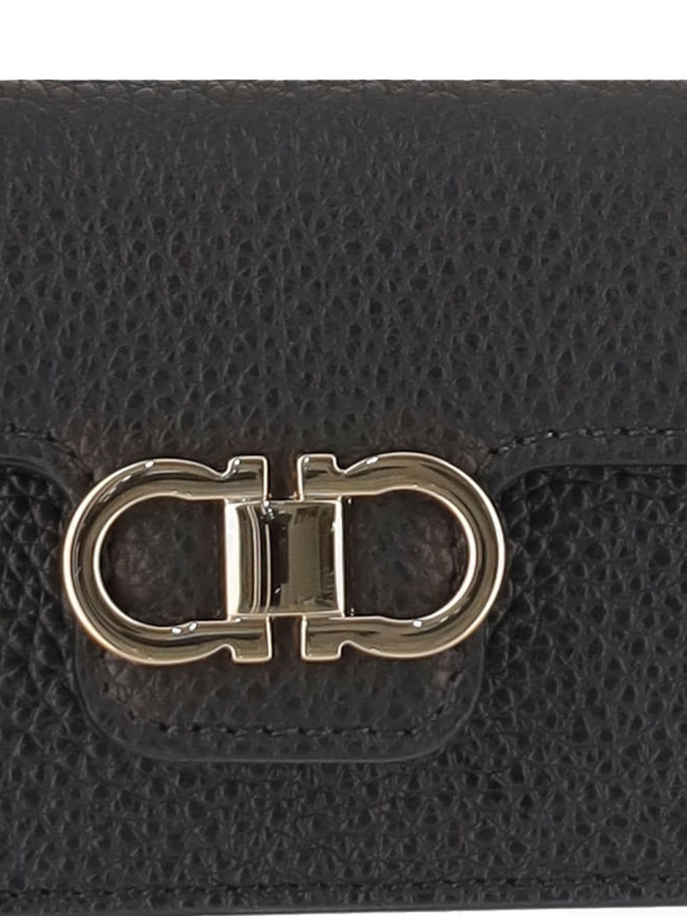 Gancini-plaque leather wallet - 4