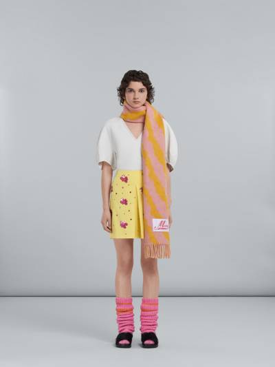 Marni PINK ALPACA SCARF WITH STRIPES outlook