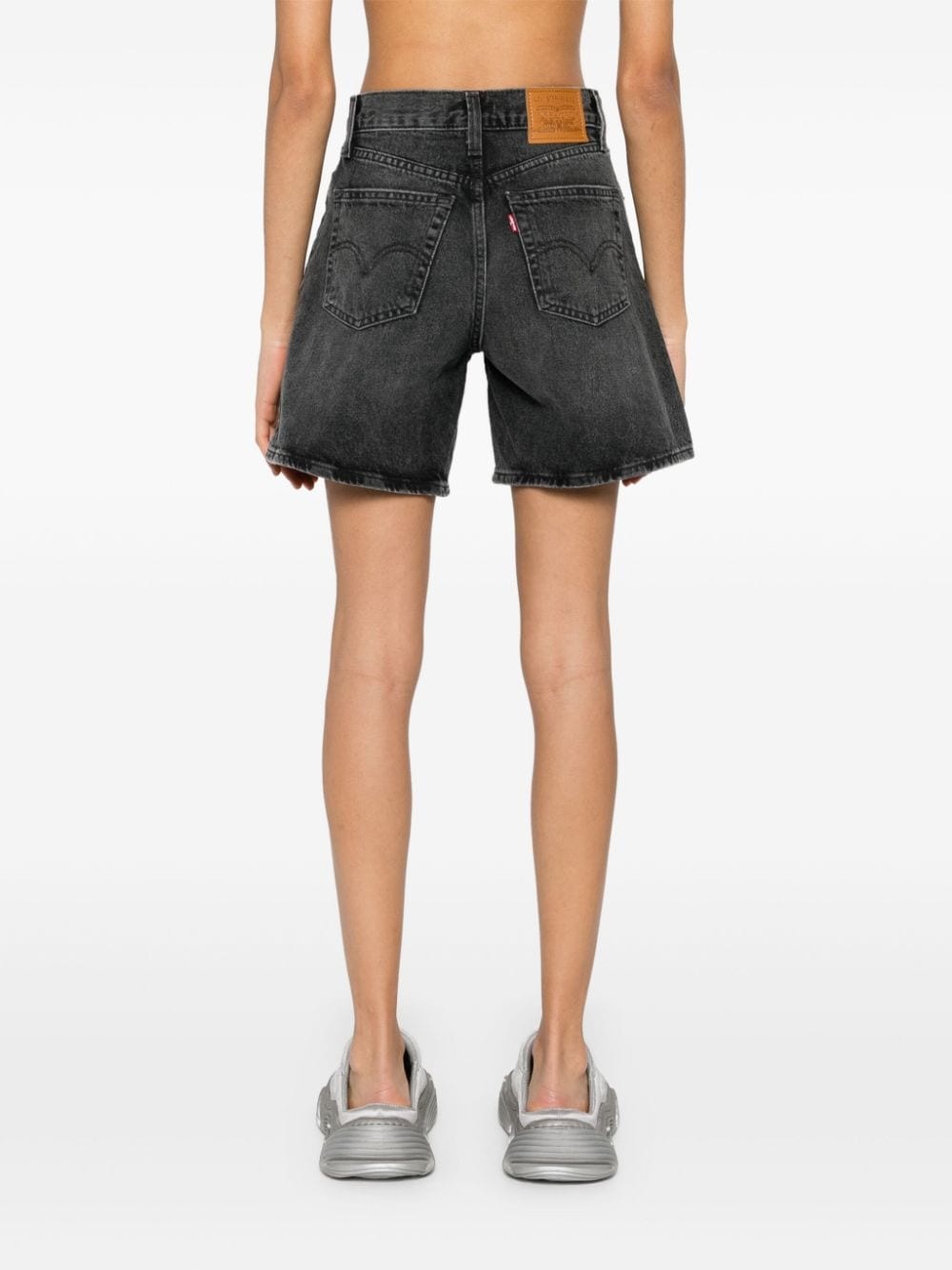 high-rise denim shorts - 4