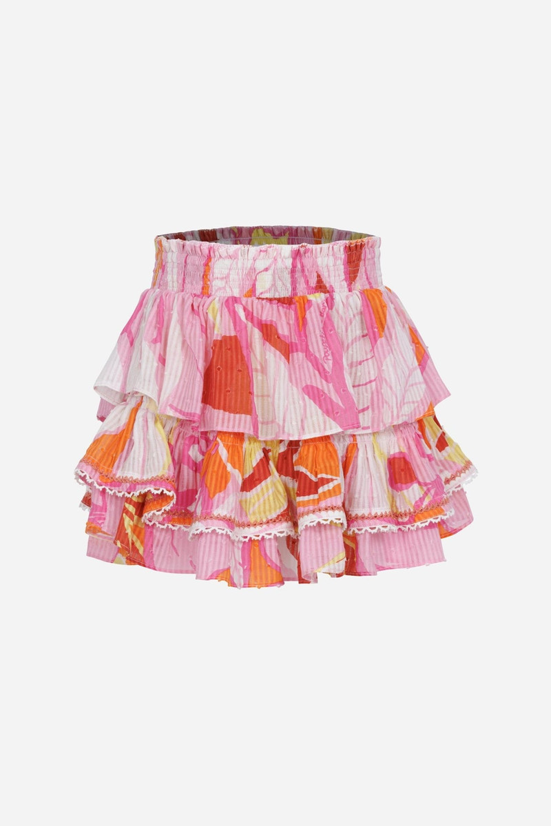 Mini Skirt Ariane for girls - Pink Macro Lilium 1