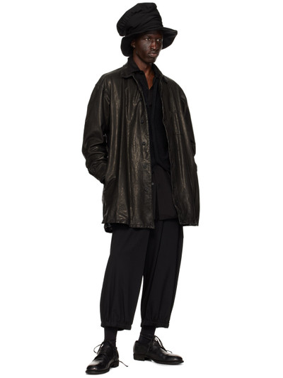 Yohji Yamamoto Black Isamu Katayama Backlash Edition Leather Jacket outlook