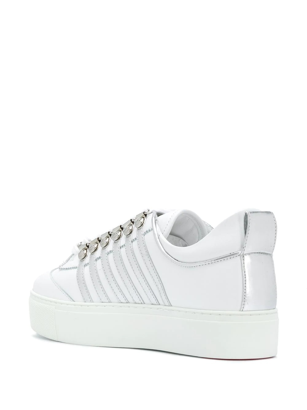 metallic low-top sneakers - 3