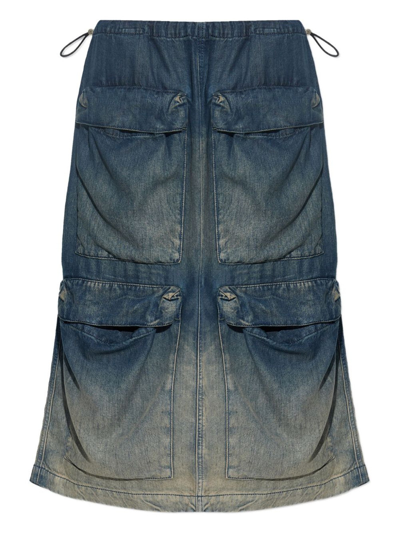 multi-pocket denim midi skirt 1
