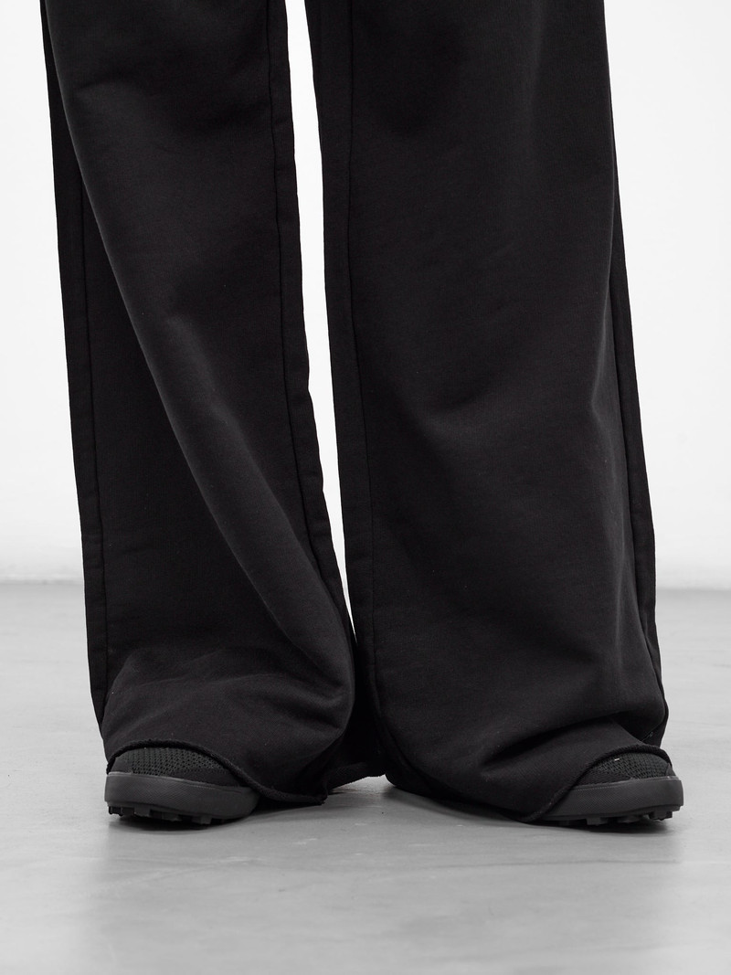 MM6 Maison Margiela Black Wide Leg Jersey Trousers outlook