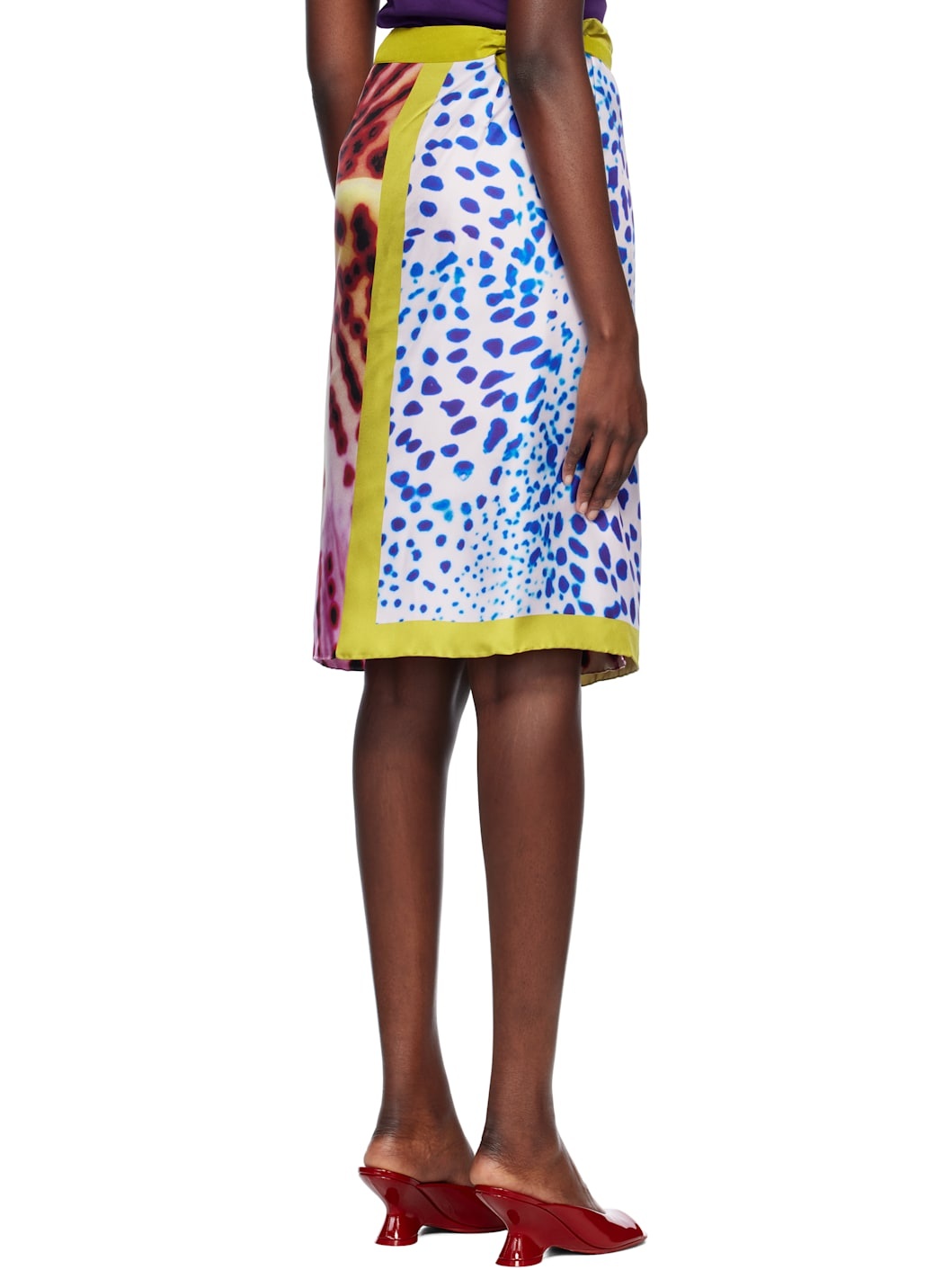 Multicolor Wrap Scarf Midi Skirt - 3