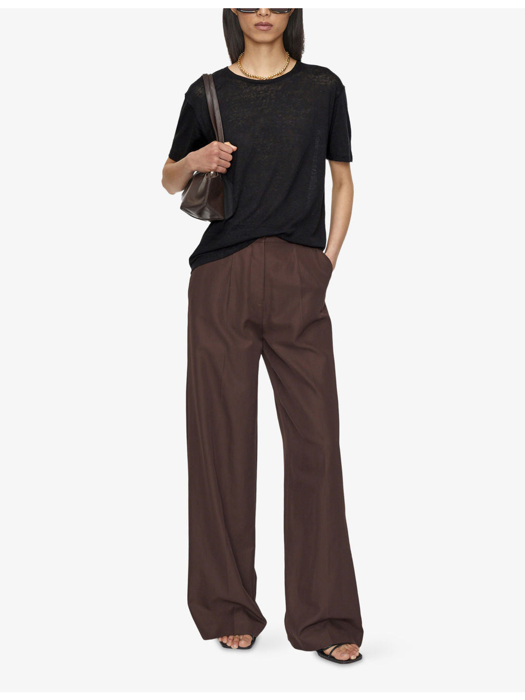 Cap-Sleeve Linen-Jersey Top - 2
