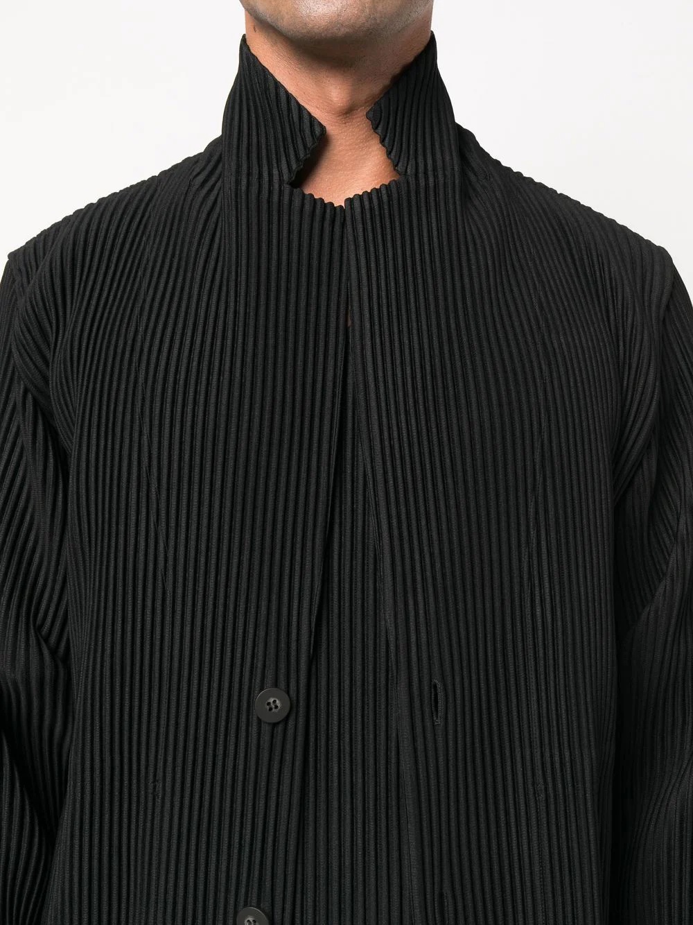 plissé single-breasted blazer - 5