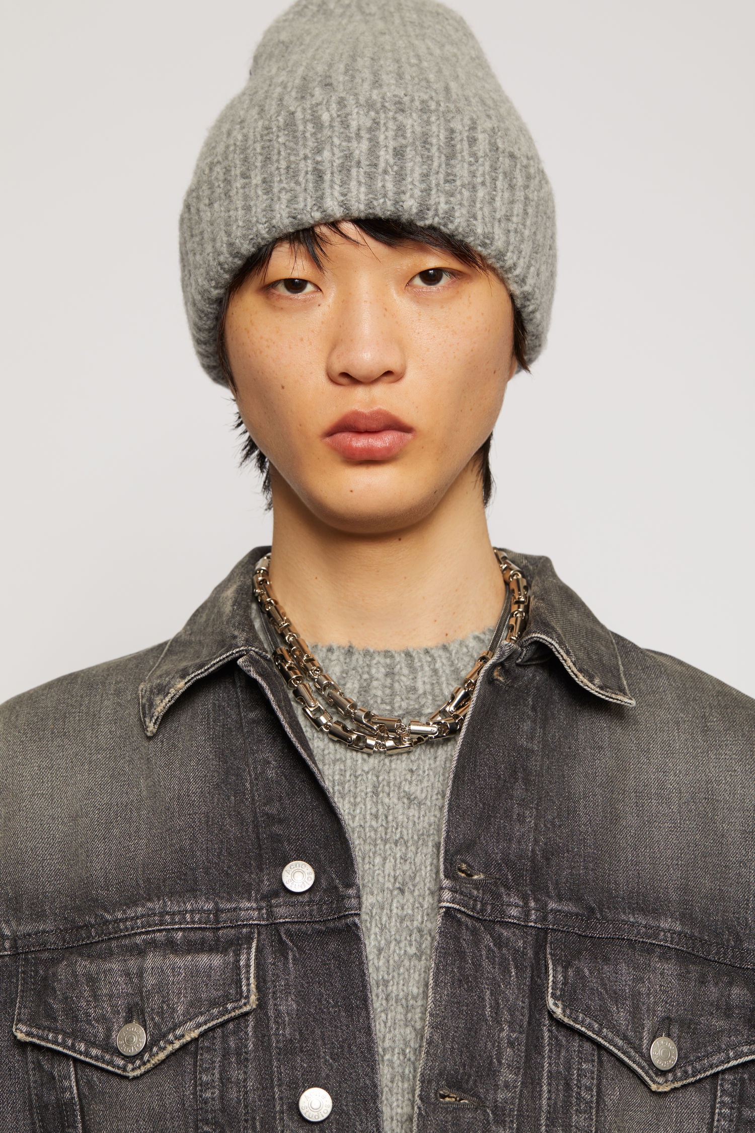 Melange ribbed beanie medium grey melange - 3