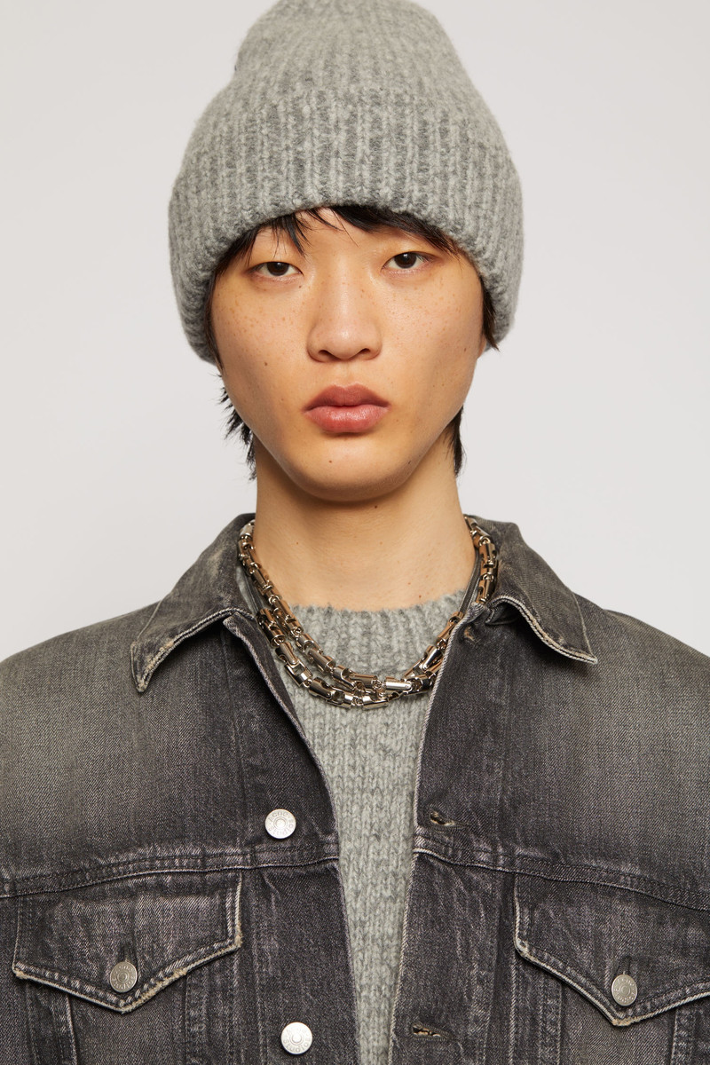 Melange ribbed beanie medium grey melange 3