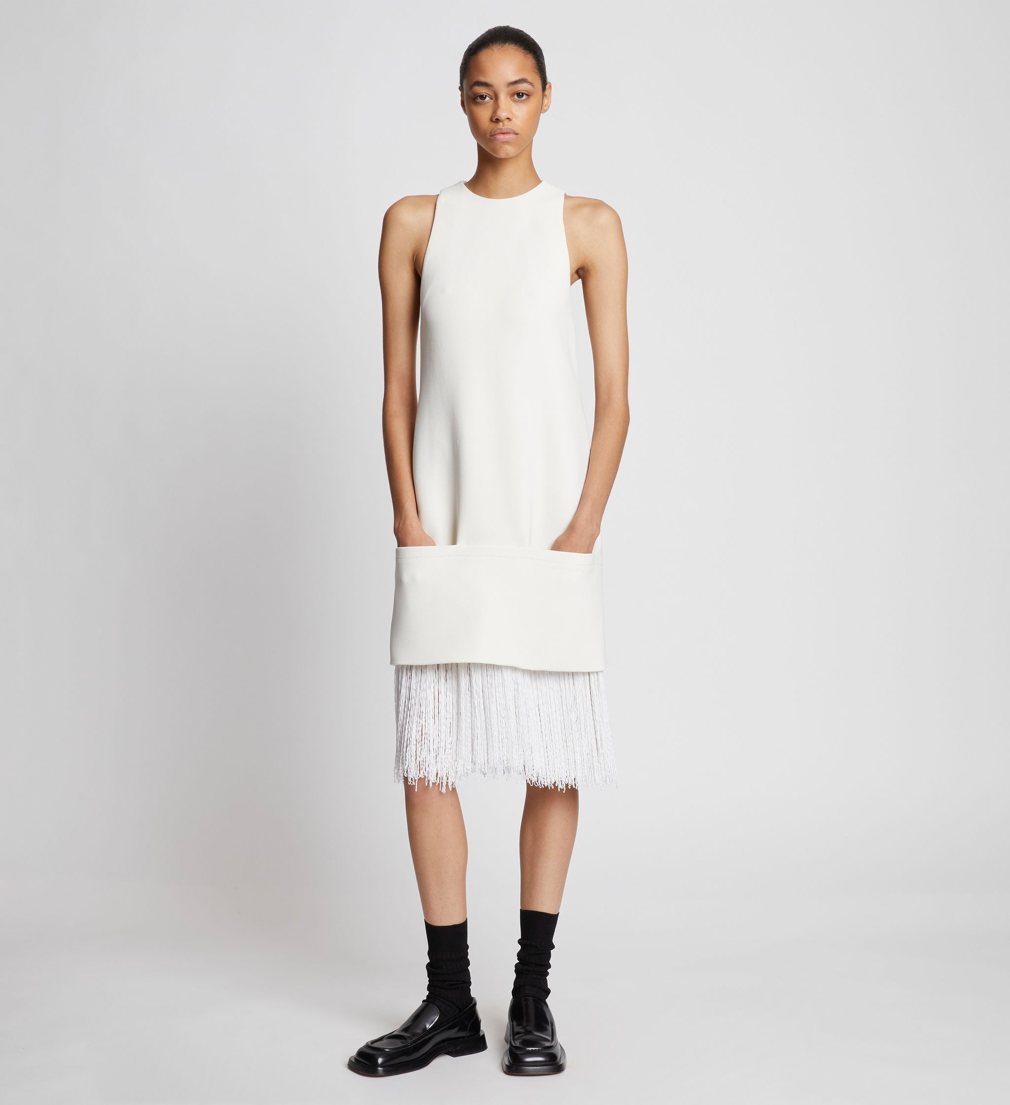 Bi-Stretch Crepe Fringe Dress - 2