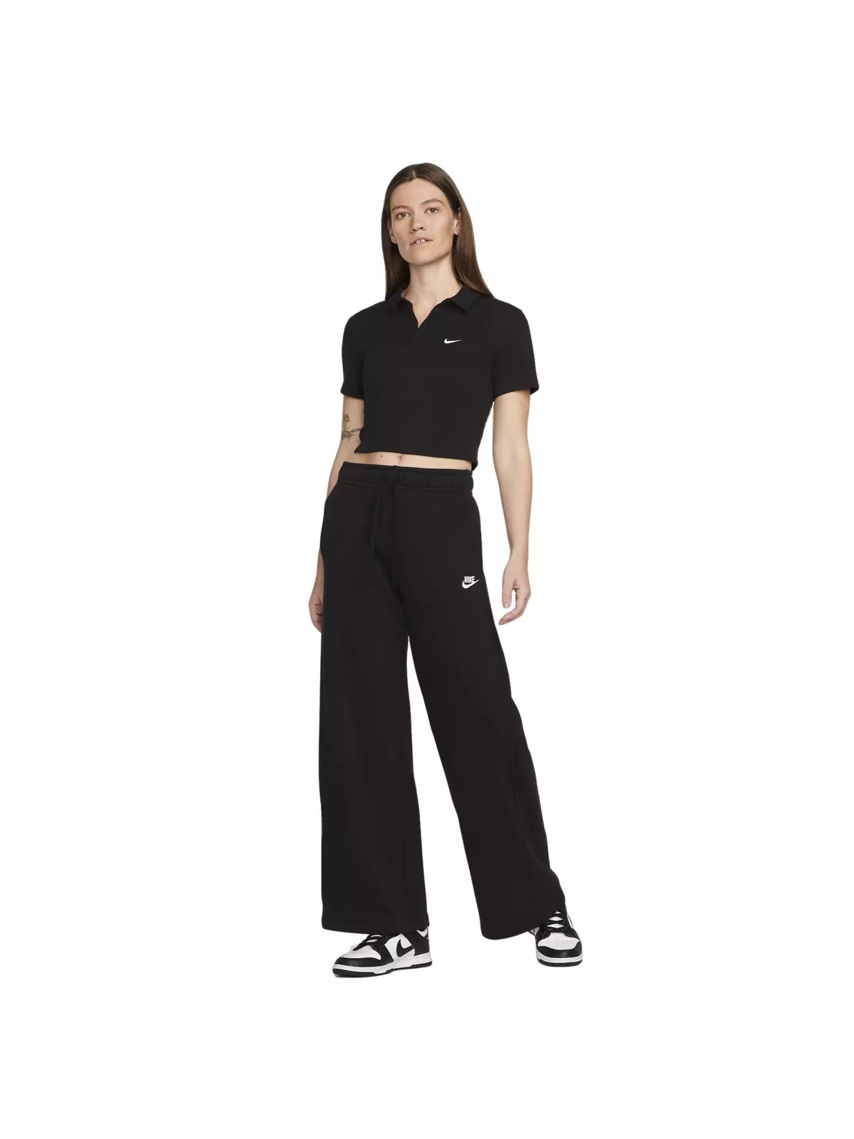 Women's Sportswear Essential Short-Sleeve Polo Top-Black - 4