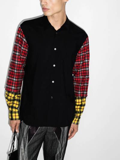 Comme des Garçons Homme Plus tartan-sleeve buttoned shirt outlook