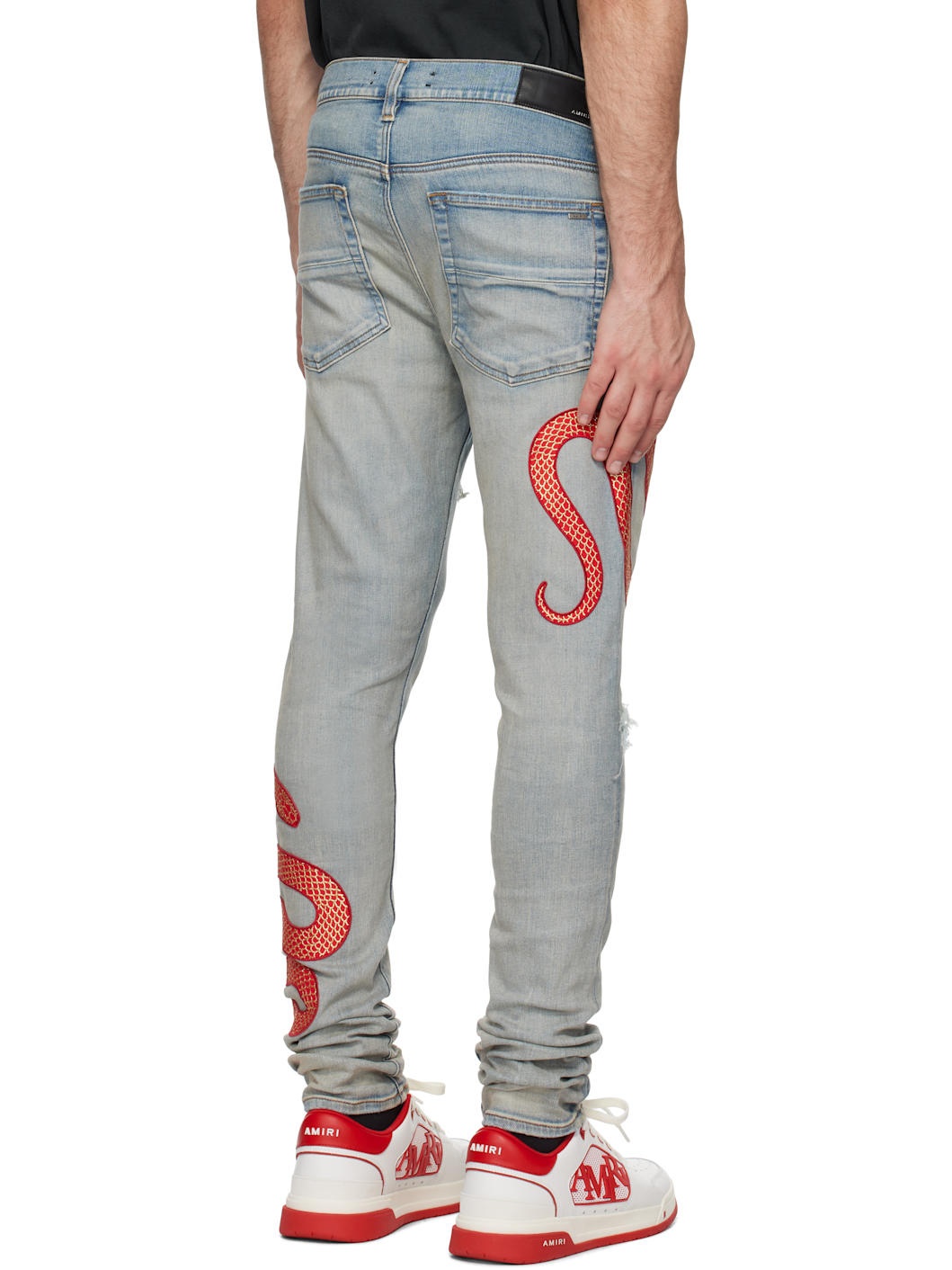 Blue XO Snake Jeans - 3
