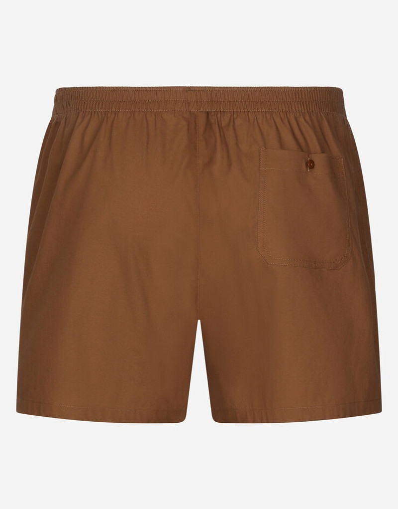 Dolce & Gabbana Cotton poplin shorts with brand plate outlook