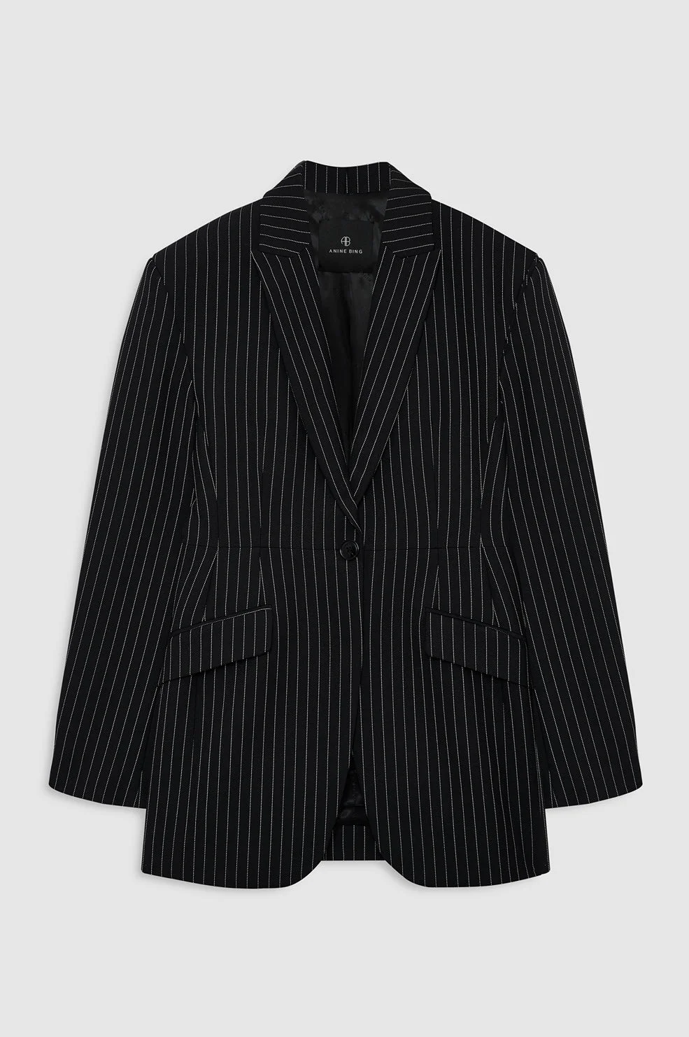 Elga Blazer - Black And White Pinstripe - 1