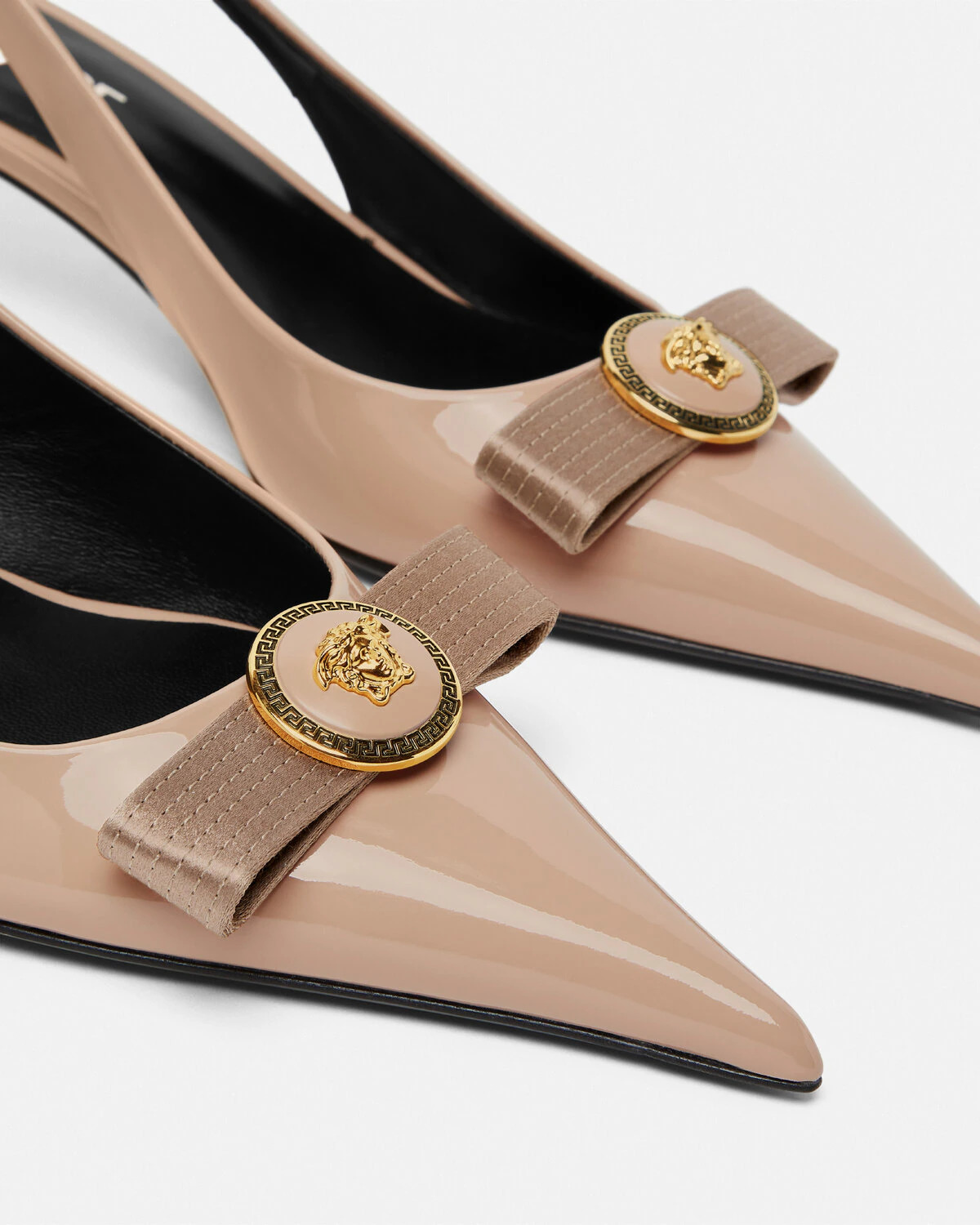 Gianni Ribbon Patent Slingback Pumps 45 mm - 6