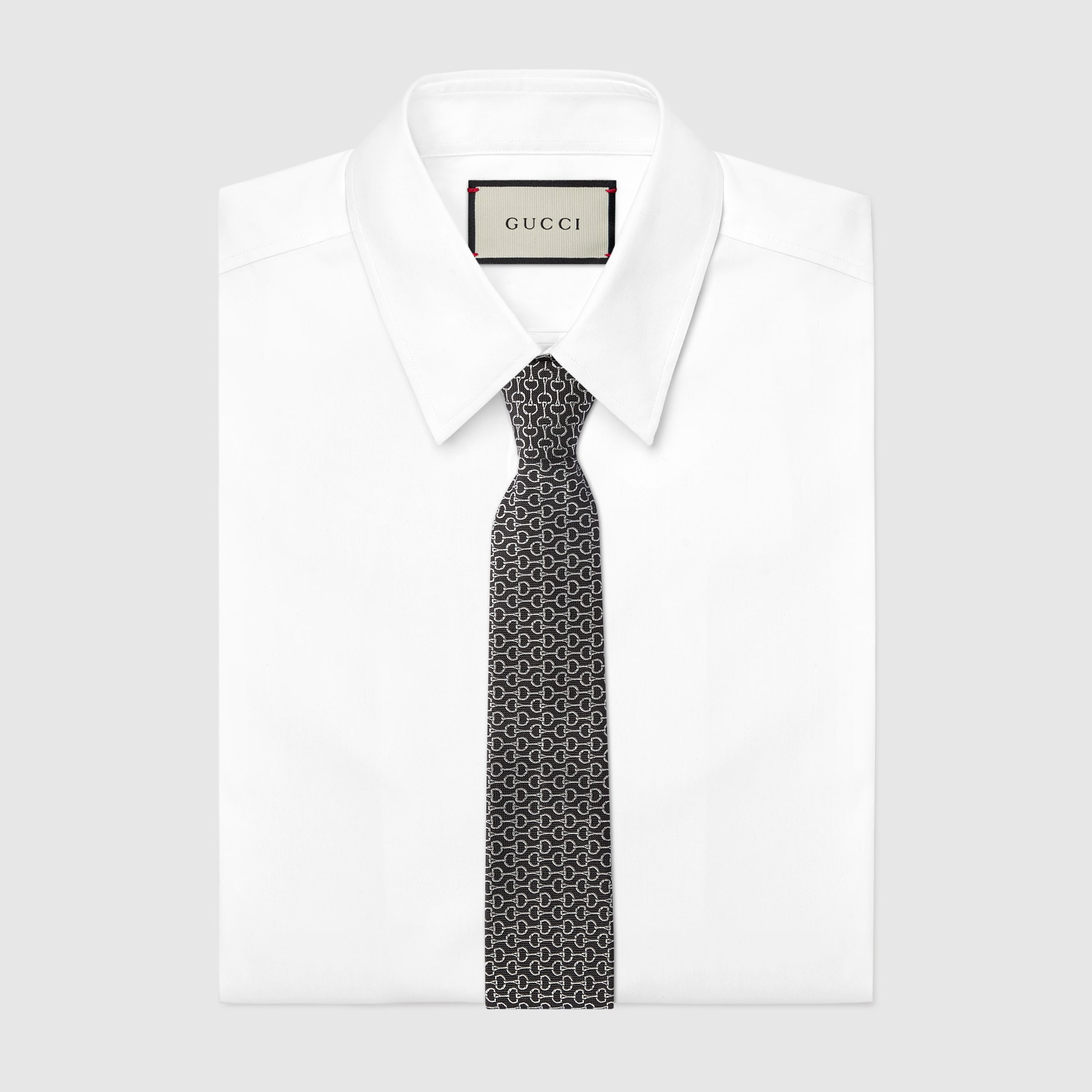 Horsebit silk jacquard tie - 2