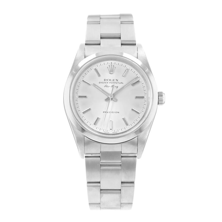 Pre-owned Rolex Air King Automatic Chronometer Silver Dial Men's Watch 14000 SSO - 2