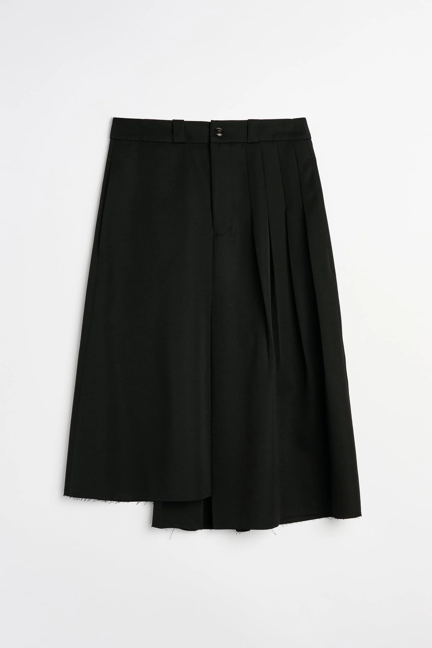 Origami Skirt Coarse Black Gabardine - 1