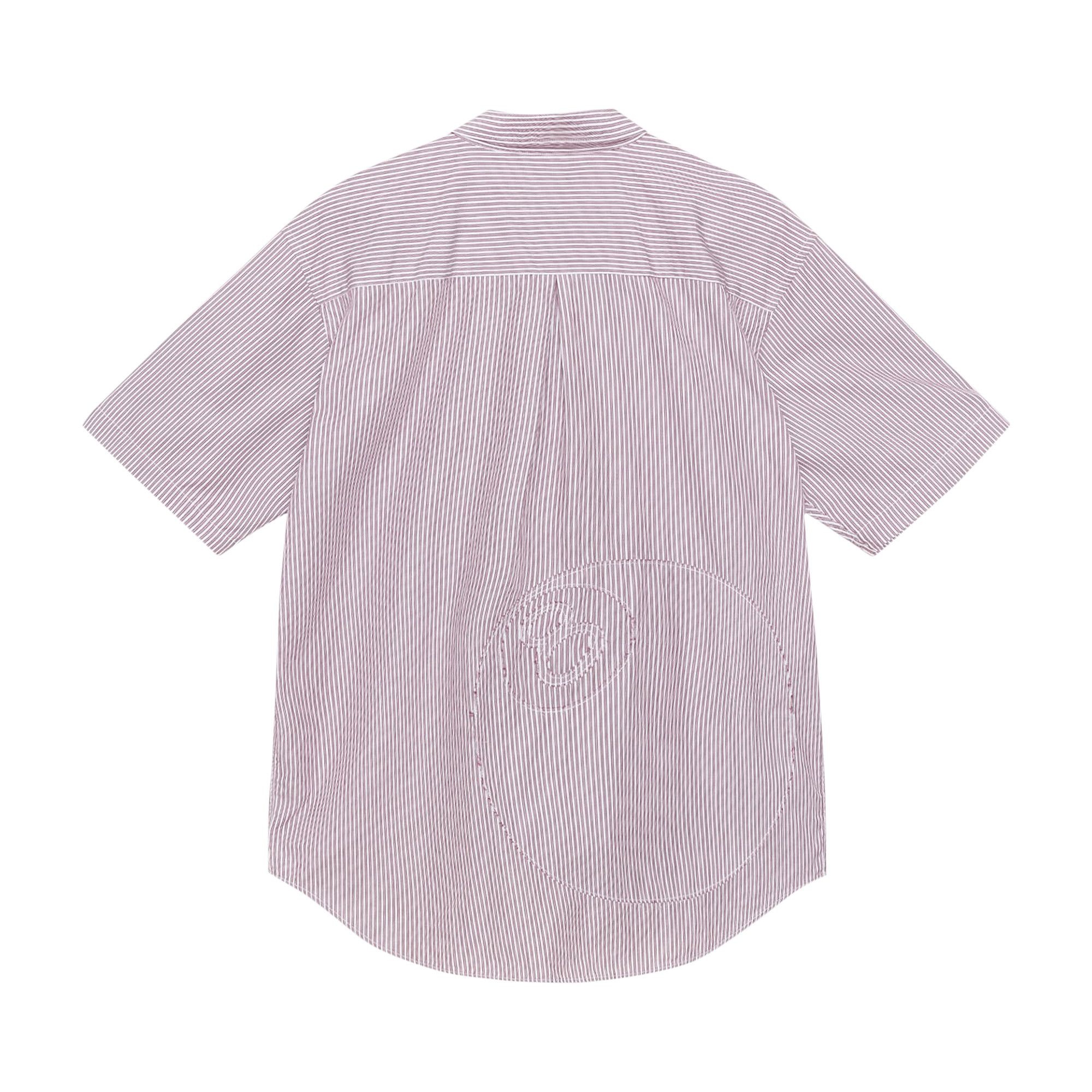Stussy 8 Ball Stripe Boxy Short-Sleeve Shirt 'Burgundy' - 2