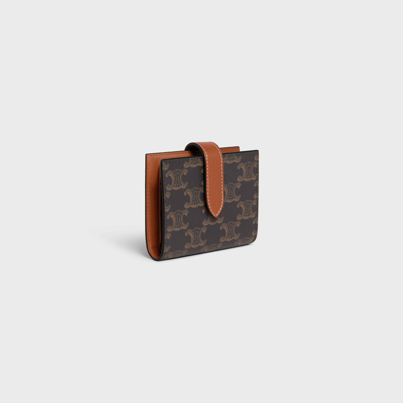 CELINE Small Strap Wallet in Triomphe Canvas and lambskin outlook