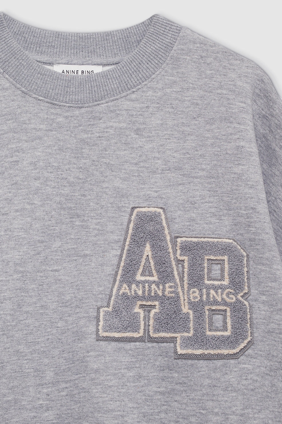Miles Oversized Sweatshirt Letterman - Medium Heather Grey - 4