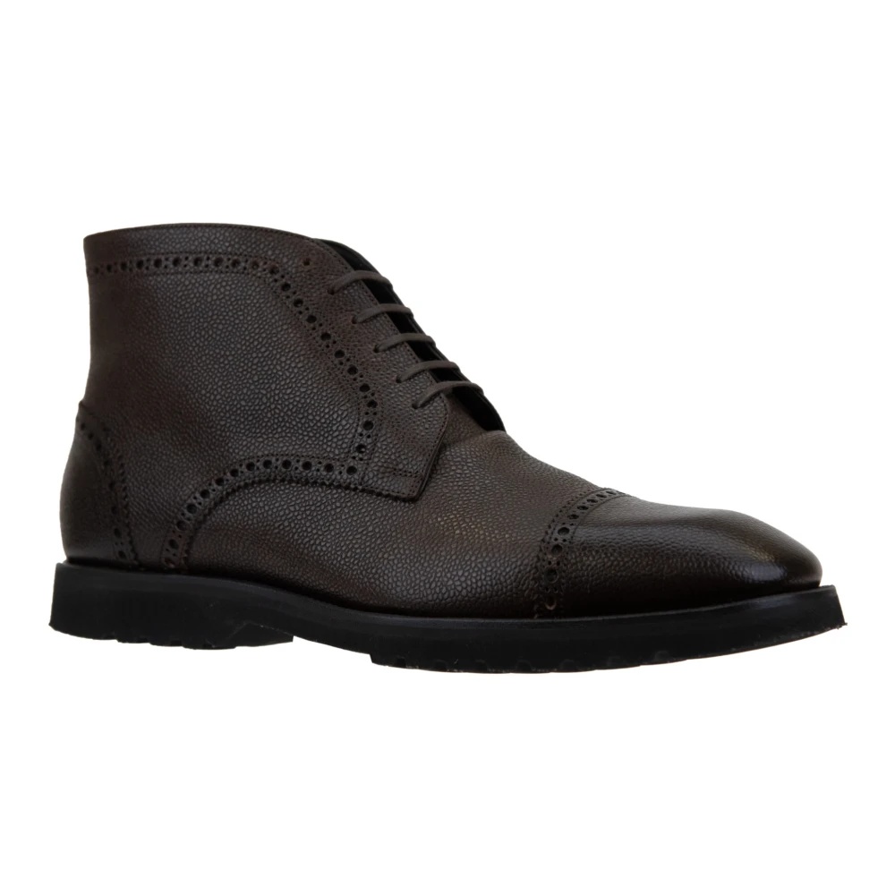 MEN'S LEATHER LACE-UP HIGH-TOP SHOES - 2