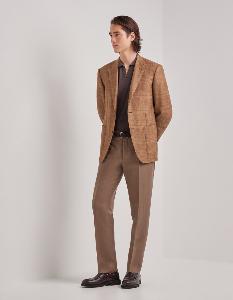 Canali WALNUT LINEN AND SILK REGULAR-FIT PANTS outlook