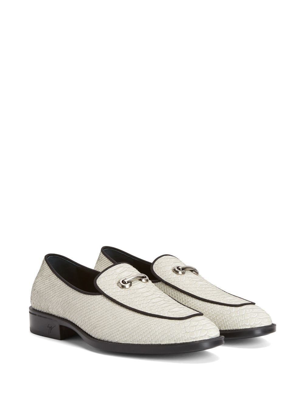 snakeskin-effect leather loafers - 2