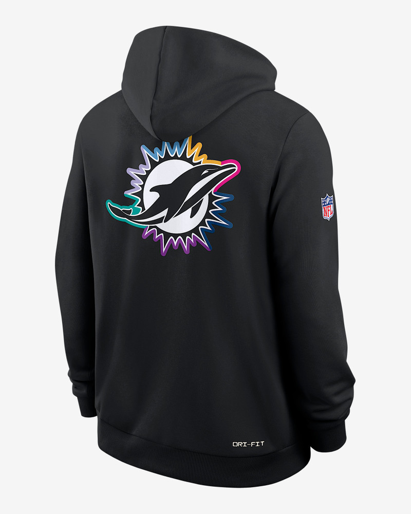 Nike Miami Dolphins Crucial Catch Sideline Men's Nike Dri-FIT NFL Pullover Hoodie outlook